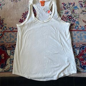 Brand new racer back tank- ruffle detail